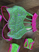 Load image into Gallery viewer, Fluro Green &amp; Pink 2 piece.
