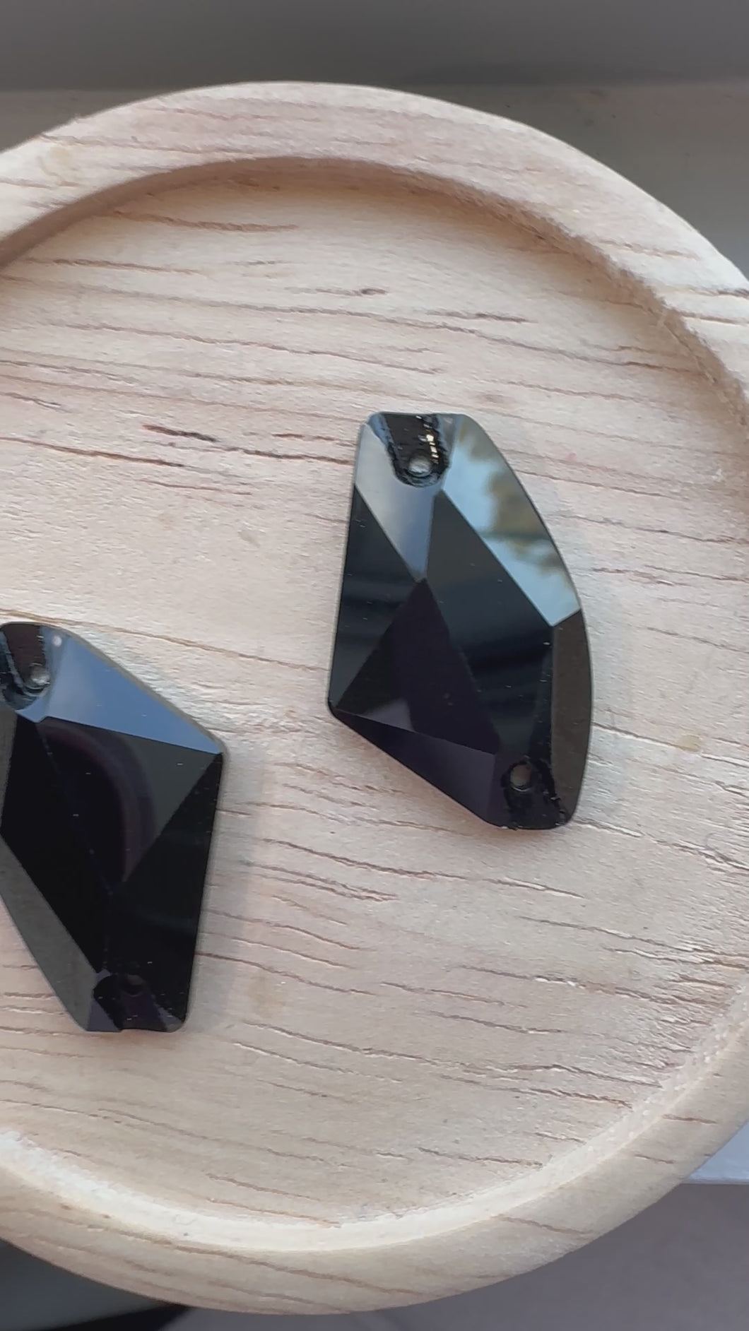 Jet Black sew on Glass stone 27mm