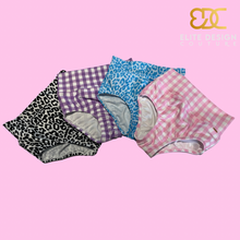 Load image into Gallery viewer, Girls Blue Leopard print briefs.

