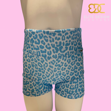 Load image into Gallery viewer, Girls Blue Leopard Print Shorts
