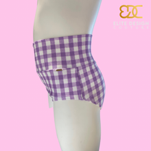 Load image into Gallery viewer, Girls Gingham Purple Briefs
