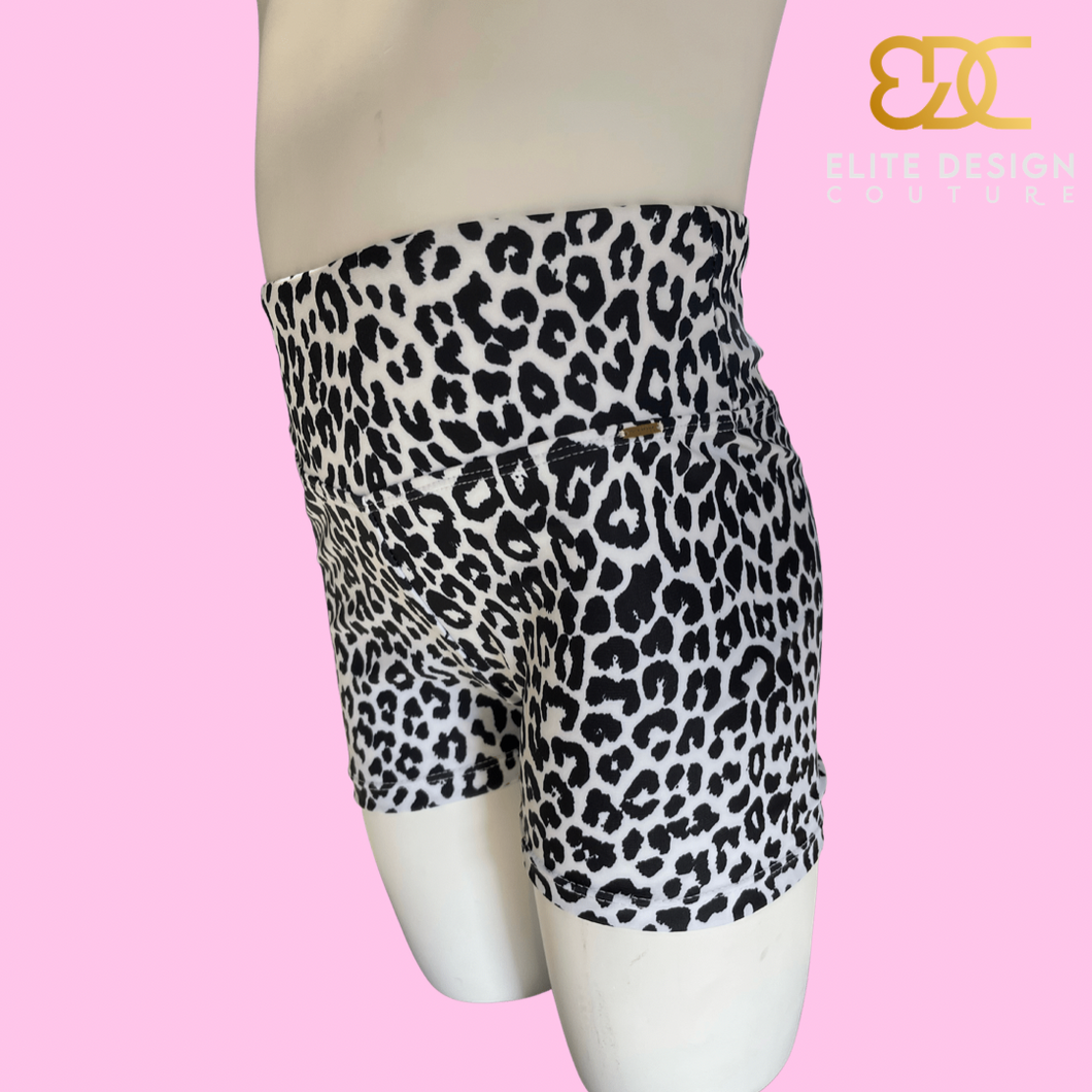 Leopard Print Black and White shorts I