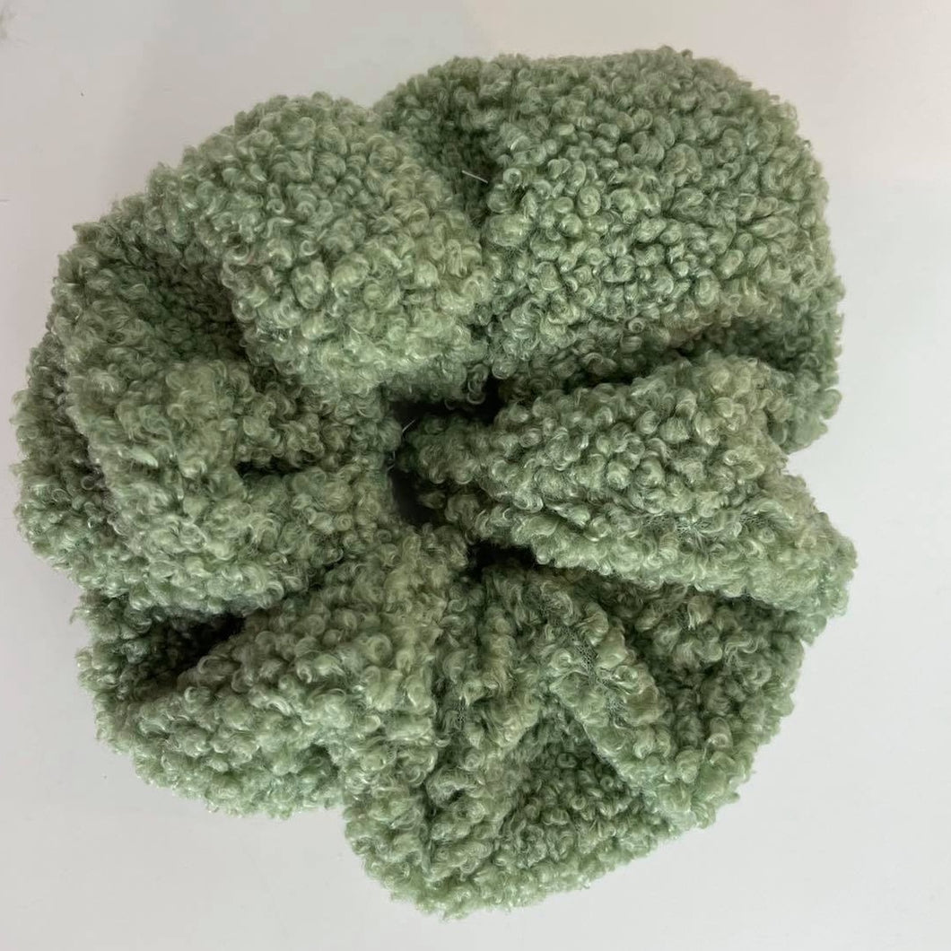 Olive Green Teddy Scrunchie